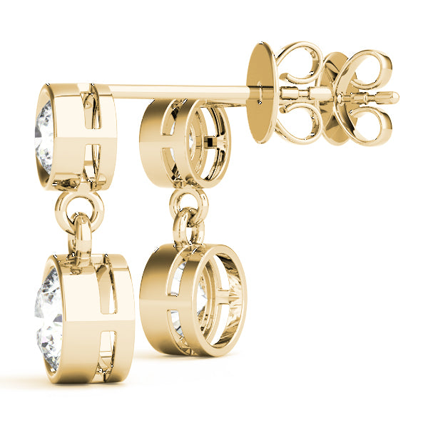 Twin Lantern lab-grown diamond drop earrings, 14k gold