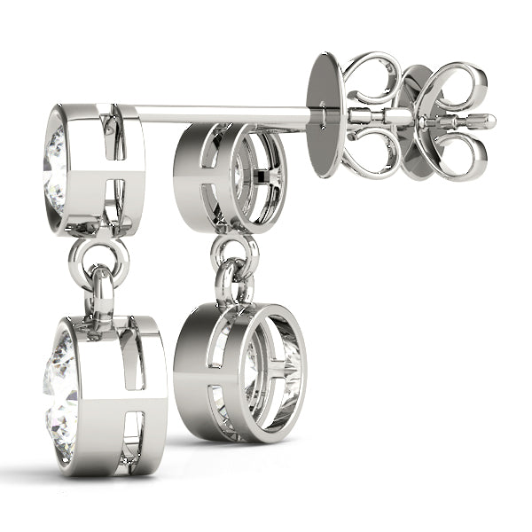 Twin Lantern lab-grown diamond drop earrings, 14k gold