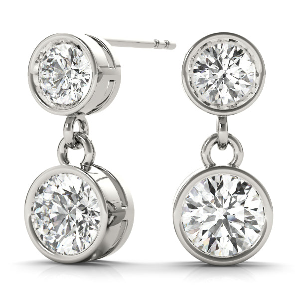 Twin Lantern lab-grown diamond drop earrings, 14k gold