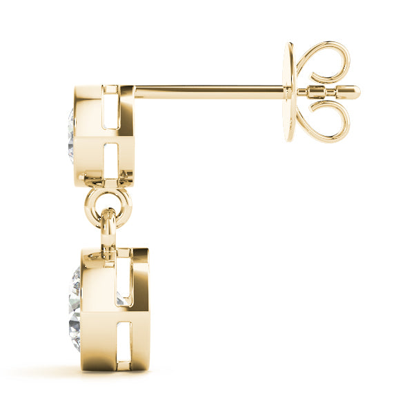 Twin Lantern lab-grown diamond drop earrings, 14k gold