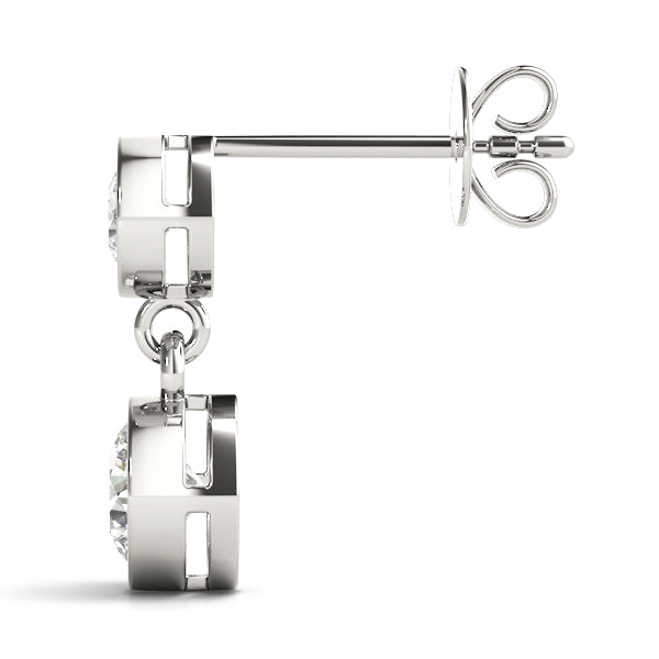 Twin Lantern lab-grown diamond drop earrings, 14k gold