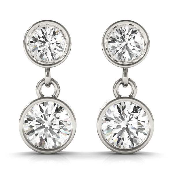 Twin Lantern lab-grown diamond drop earrings, 14k gold
