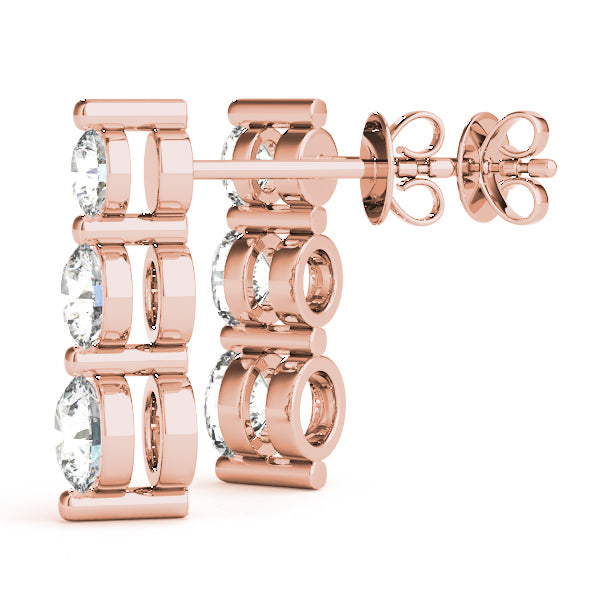 Blessed Three lab-grown diamond three-stone earrings, 14k gold