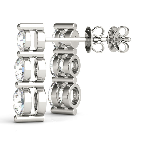 Blessed Three lab-grown diamond three-stone earrings, 14k gold