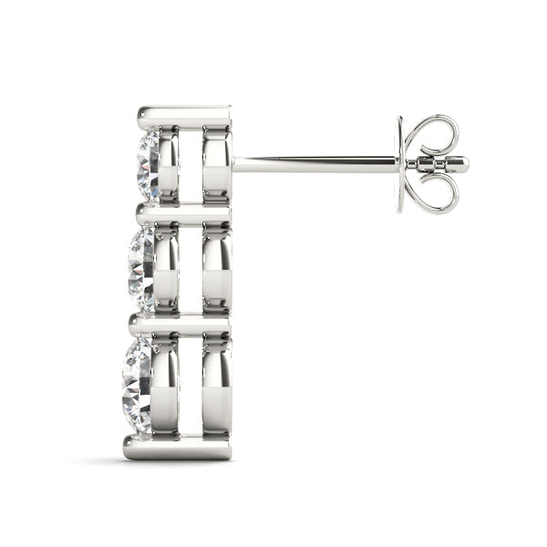 Blessed Three lab-grown diamond three-stone earrings, 14k gold
