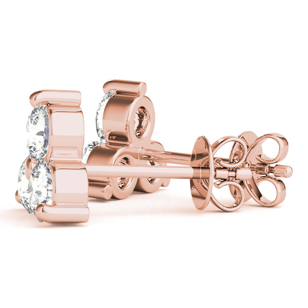 Three Charms lab-grown diamond cluster stud earrings, 14k gold