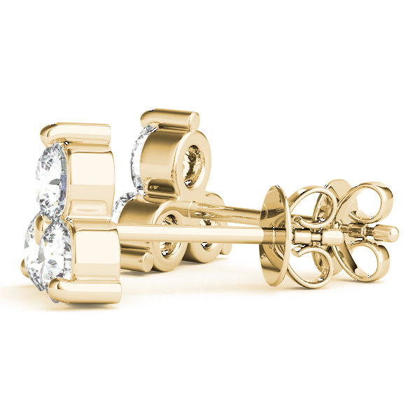 Three Charms lab-grown diamond cluster stud earrings, 14k gold