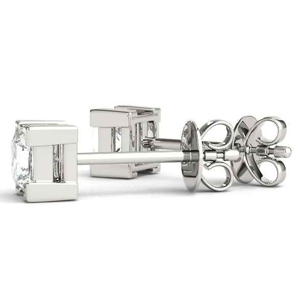 Quiet Square lab-grown diamond princess-cut stud earrings, 14k white gold, 0.35 to 0.8 ct#Color_White Gold