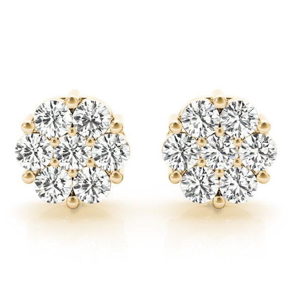 Dawn Cluster lab-grown diamond cluster stud earrings, 14k yellow gold#Color_Yellow Gold