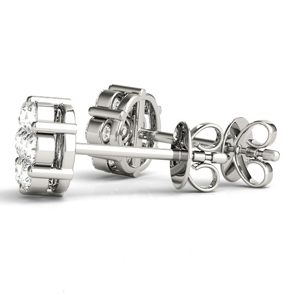 Dawn Cluster lab-grown diamond cluster stud earrings, 14k white gold#Color_White Gold