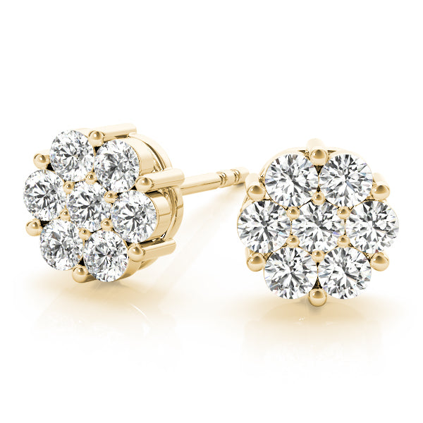 Dawn Cluster lab-grown diamond cluster stud earrings, 14k yellow gold#Color_Yellow Gold