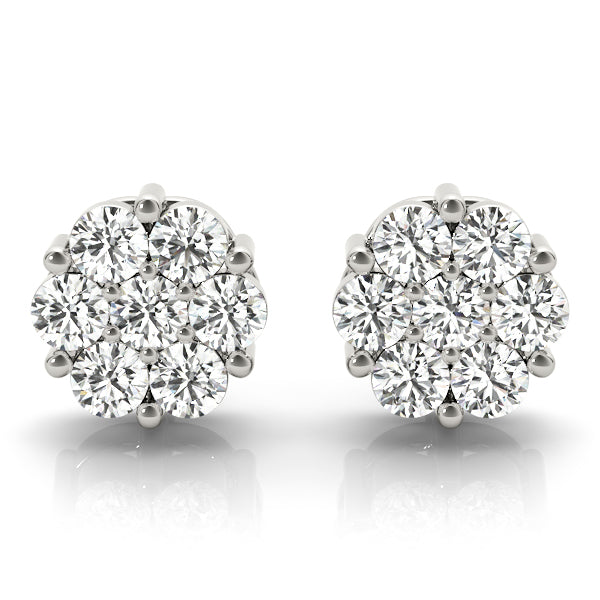 Dawn Cluster lab-grown diamond cluster stud earrings, 14k white gold#Color_White Gold