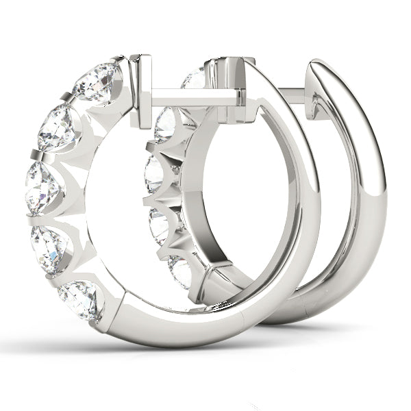 Double Glow lab-grown diamond inside-out hoop earrings, 14k white gold#Color_White Gold