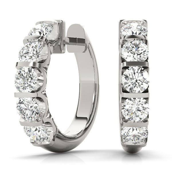 Double Glow lab-grown diamond inside-out hoop earrings, 14k white gold#Color_White Gold