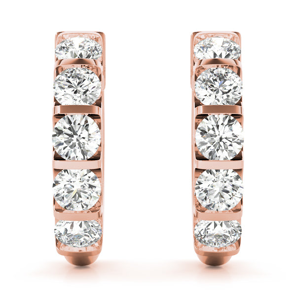 Double Glow lab-grown diamond inside-out hoop earrings, 14k rose gold#Color_Rose Gold