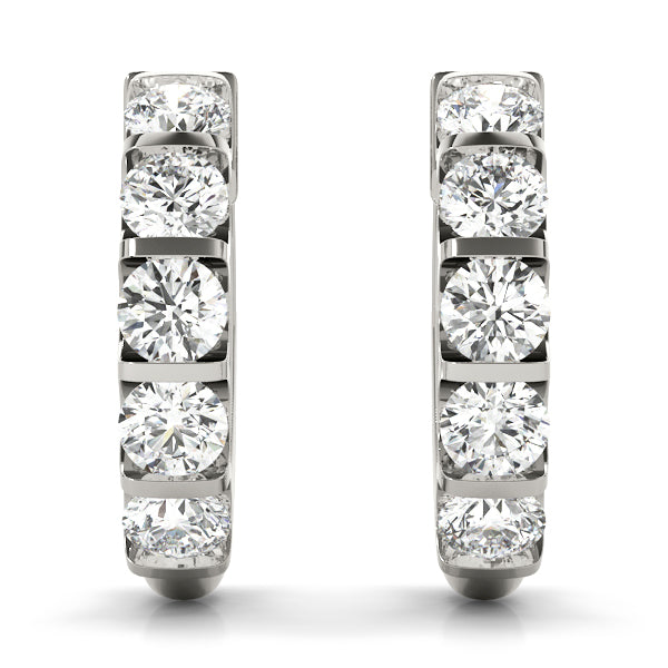 Double Glow lab-grown diamond inside-out hoop earrings, 14k white gold#Color_White Gold
