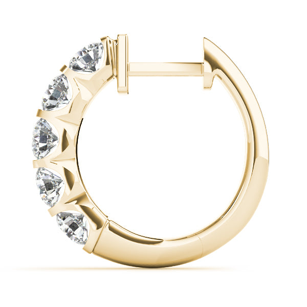 Double Glow lab-grown diamond inside-out hoop earrings, 14k yellow gold#Color_Yellow Gold