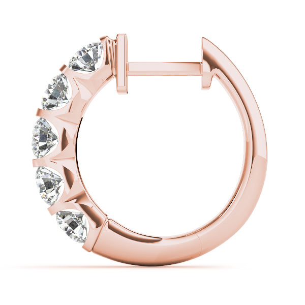 Double Glow lab-grown diamond inside-out hoop earrings, 14k rose gold#Color_Rose Gold