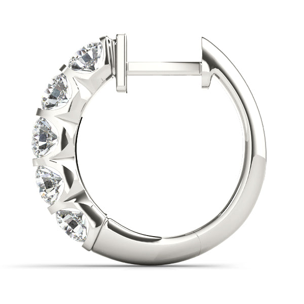 Double Glow lab-grown diamond inside-out hoop earrings, 14k white gold#Color_White Gold