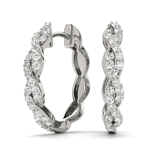 Bound Hoops lab-grown diamond hoop earrings, 14k gold
