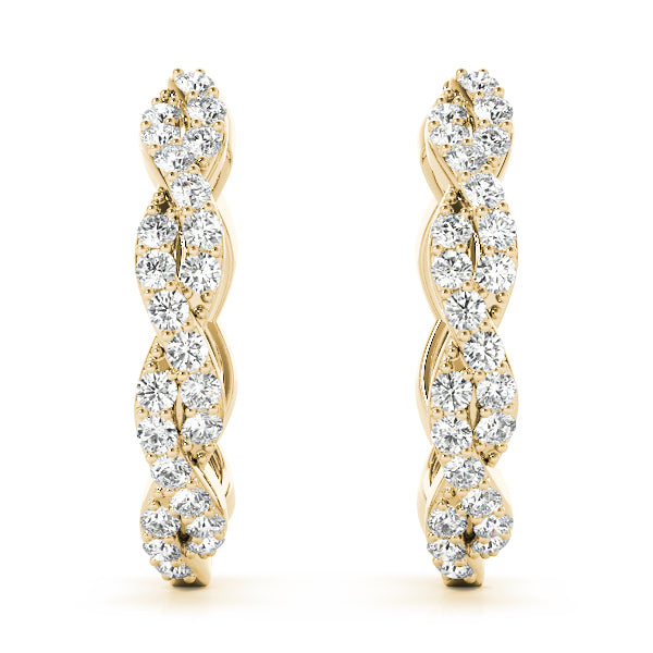 Bound Hoops lab-grown diamond hoop earrings, 14k gold
