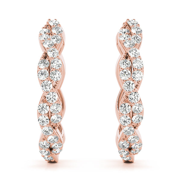 Bound Hoops lab-grown diamond hoop earrings, 14k gold
