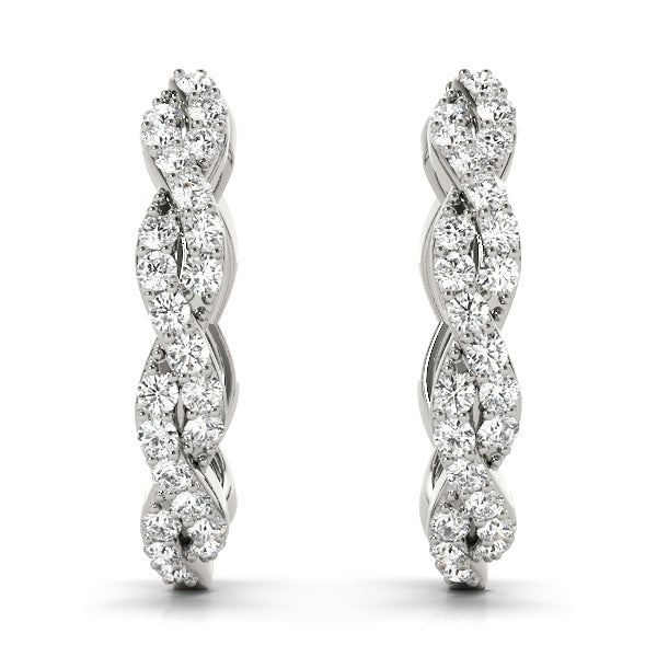 Bound Hoops lab-grown diamond hoop earrings, 14k gold