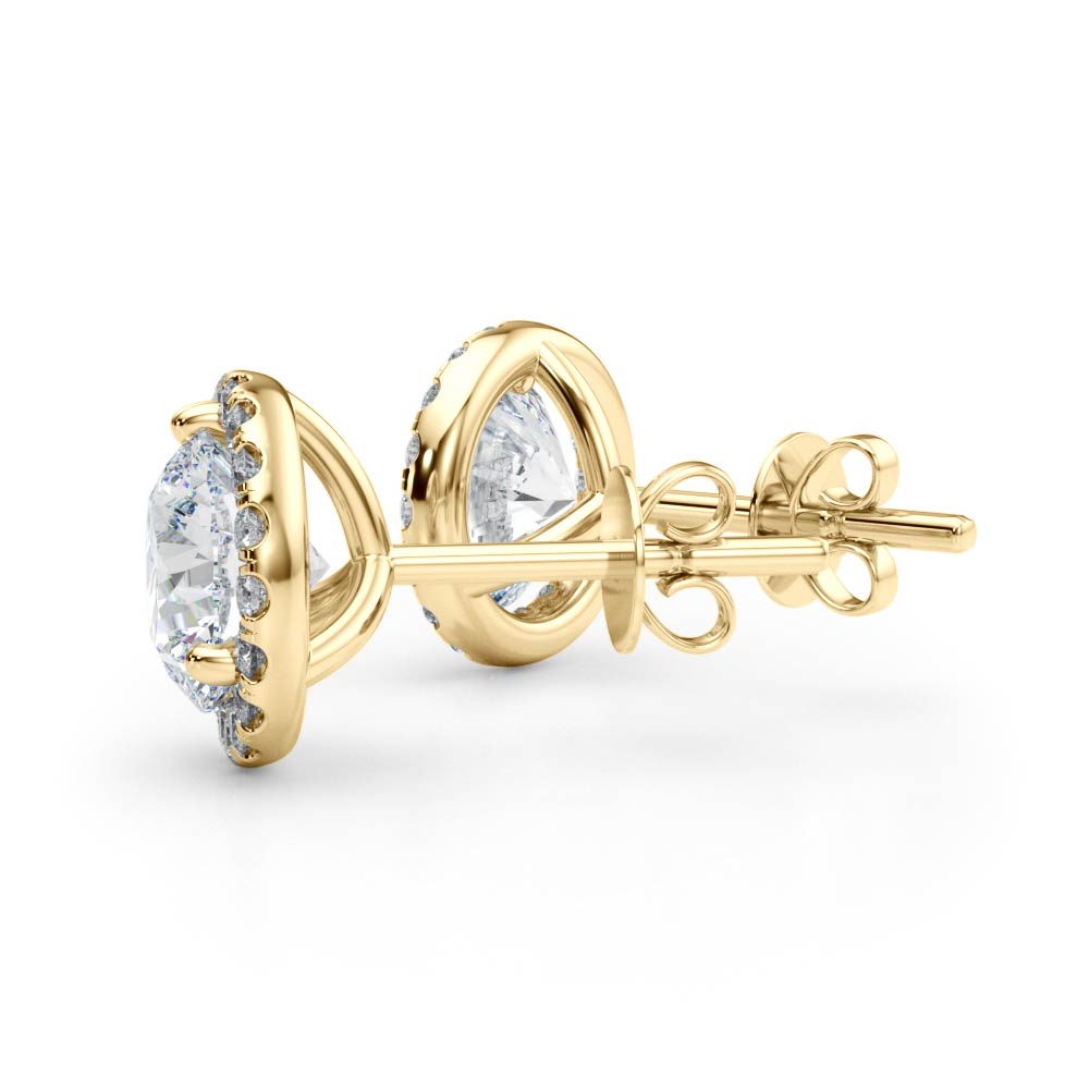 Halo Glow lab-grown diamond halo stud earrings, 14k yellow gold#Color_Yellow Gold