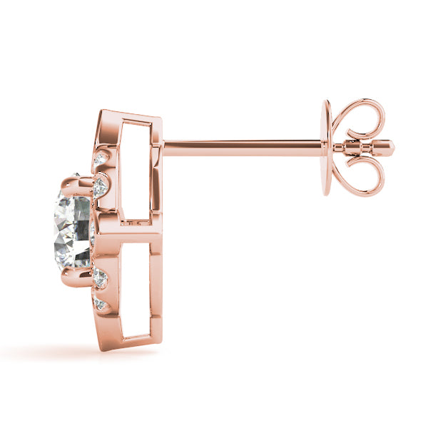 Moonrise Petal lab-grown diamond stud earrings, 14k gold