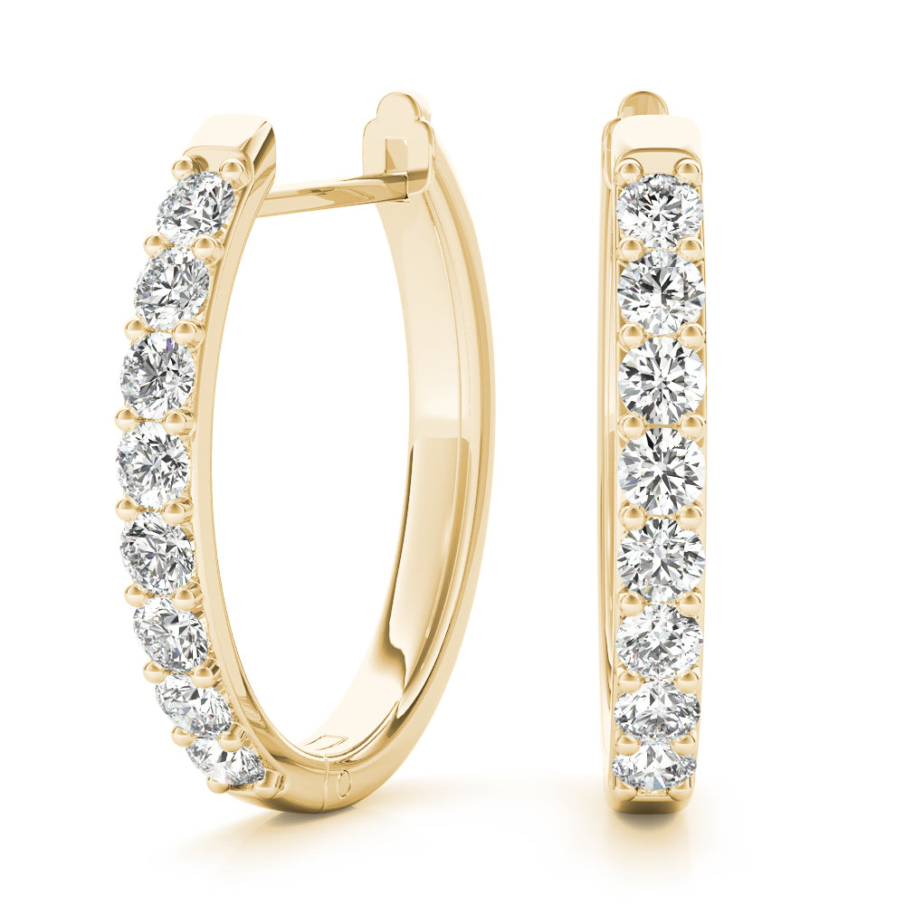 Daybreak Arc lab-grown diamond hoop earrings, 14k gold