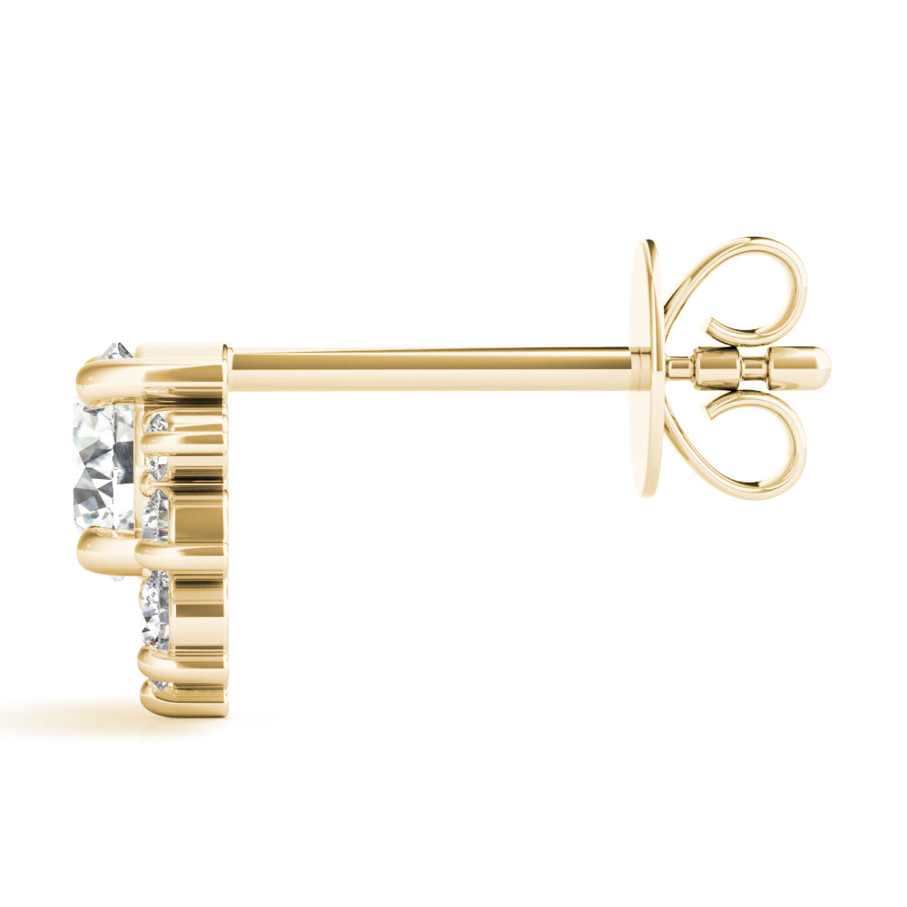 Halo Bloom lab-grown diamond stud earrings, 14k gold