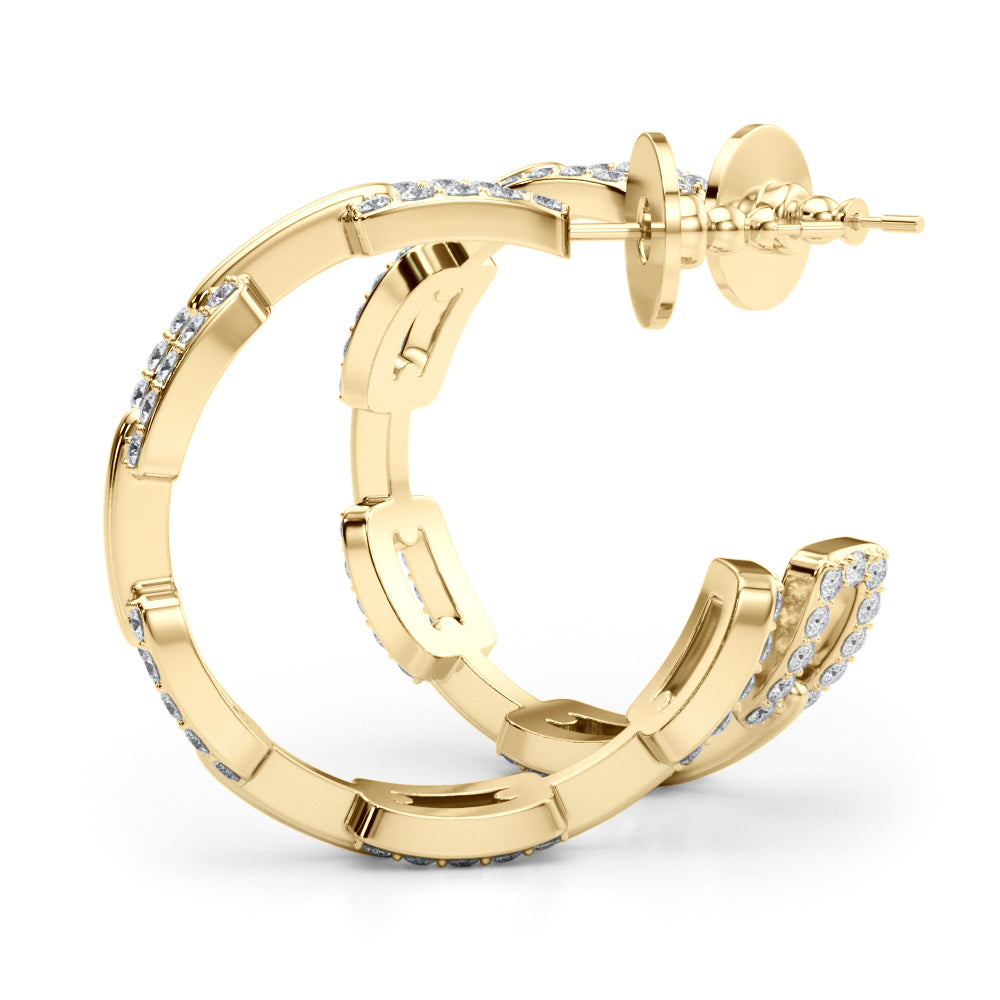 Woven Loop lab-grown diamond earrings, 14k gold