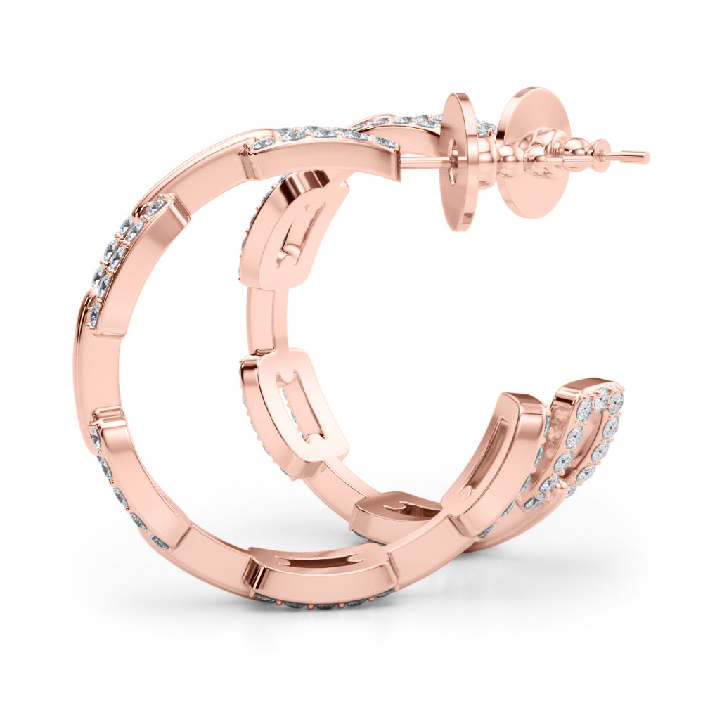 Woven Loop lab-grown diamond earrings, 14k gold