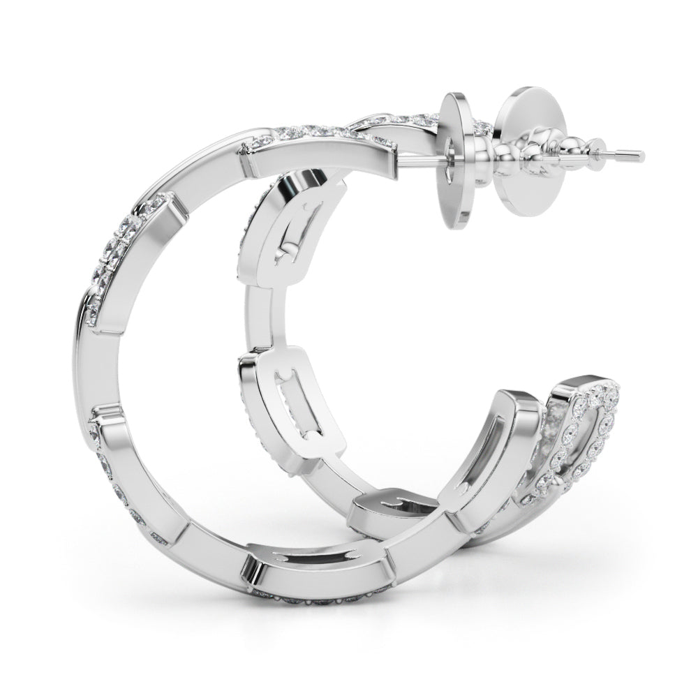 Woven Loop lab-grown diamond earrings, 14k gold