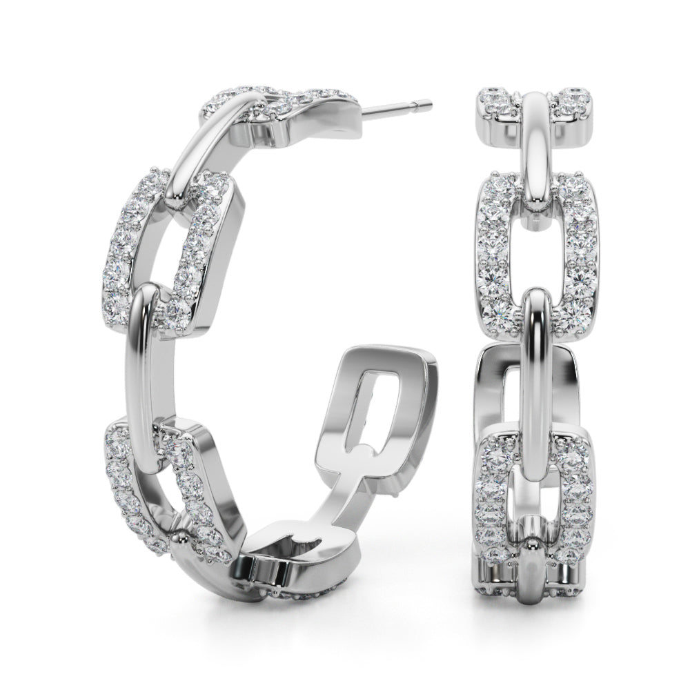 Woven Loop lab-grown diamond earrings, 14k gold