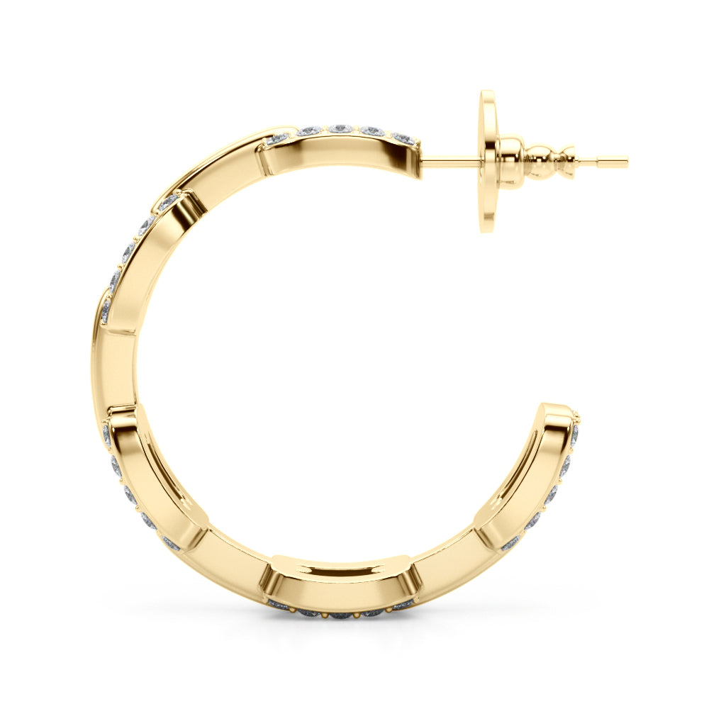Woven Loop lab-grown diamond earrings, 14k gold
