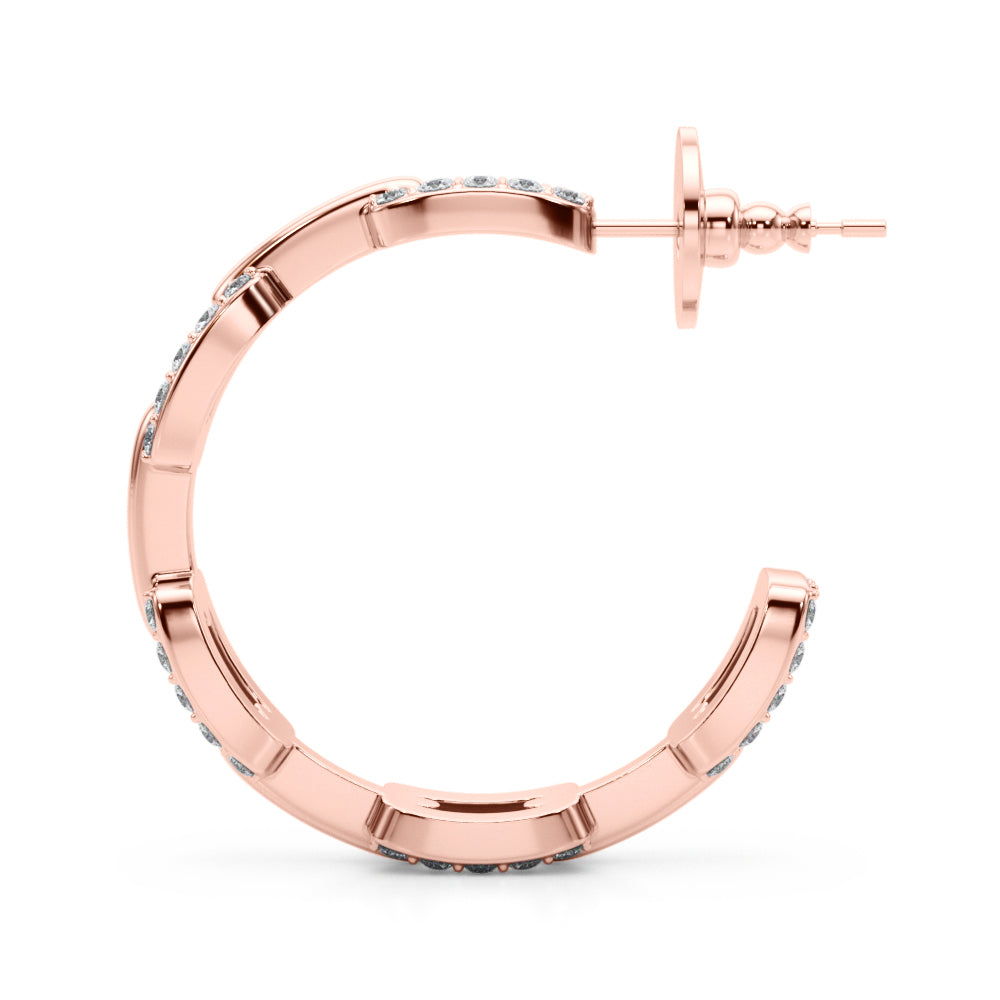 Woven Loop lab-grown diamond earrings, 14k gold