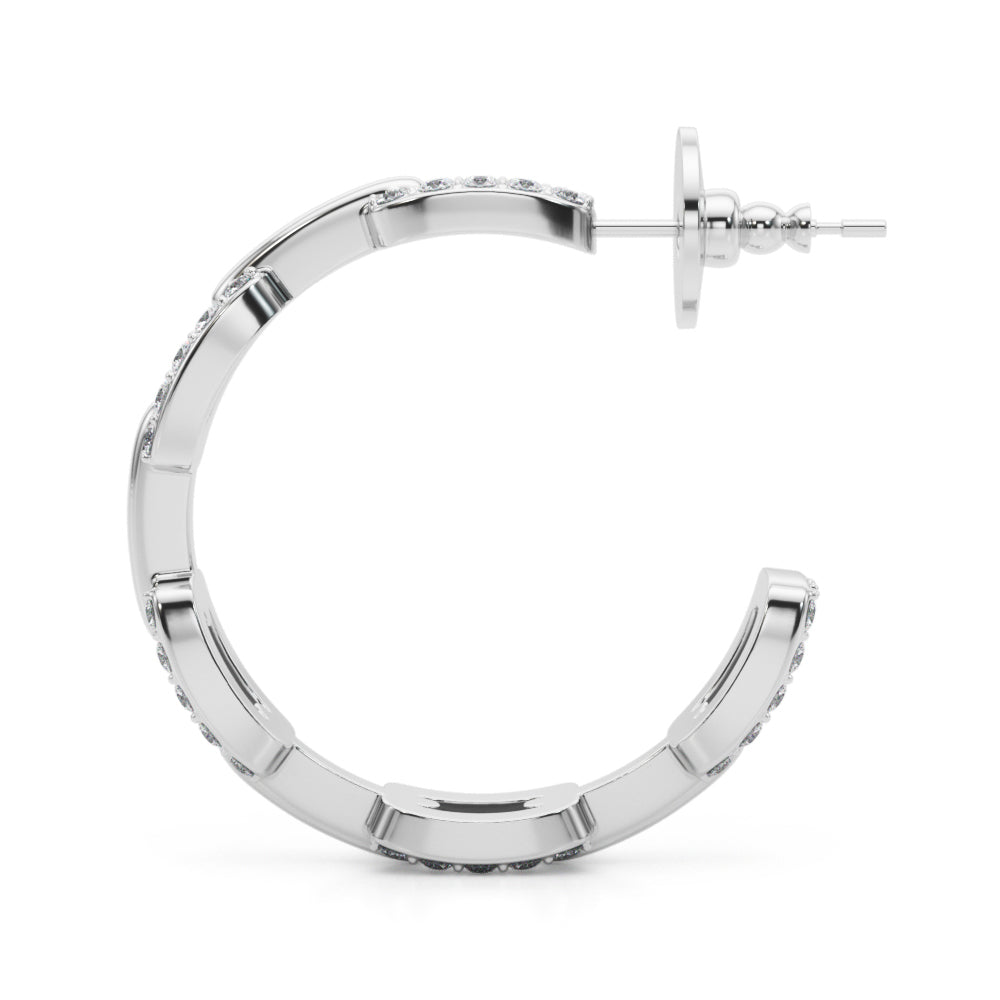 Woven Loop lab-grown diamond earrings, 14k gold