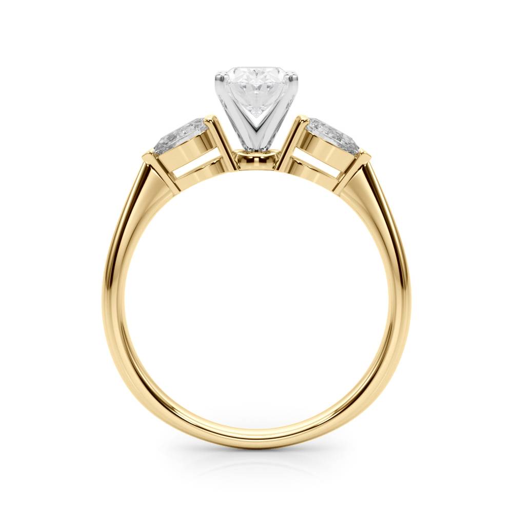 Held Blessing lab-grown diamond three-stone engagement ring, 14k yellow gold#Color_Yellow Gold