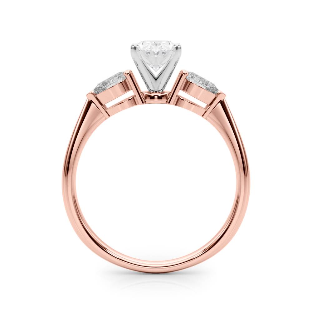 Held Blessing lab-grown diamond three-stone engagement ring, 14k rose gold#Color_Rose Gold