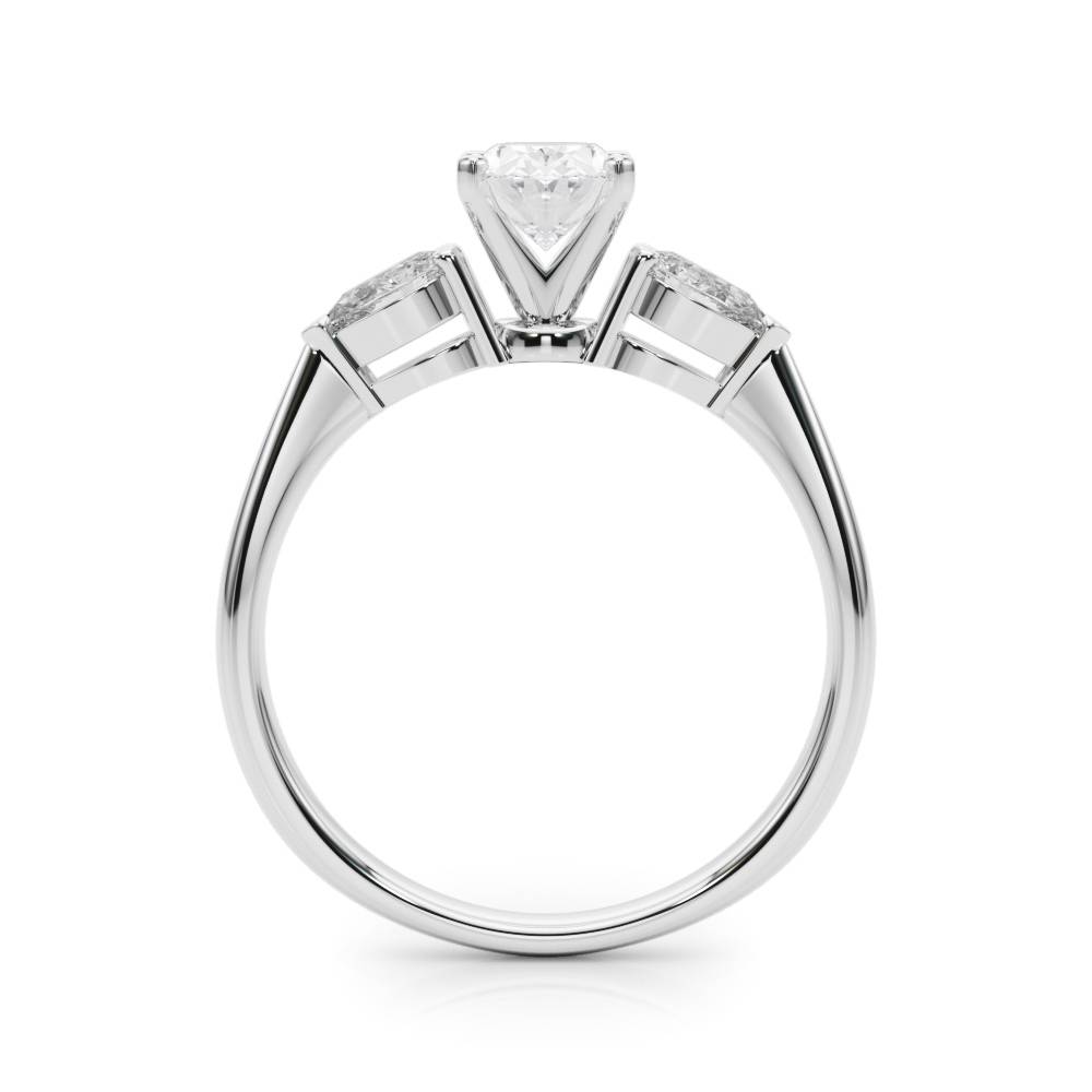 Held Blessing lab-grown diamond three-stone engagement ring, 14k white gold or platinum#Color_White Gold|Platinum