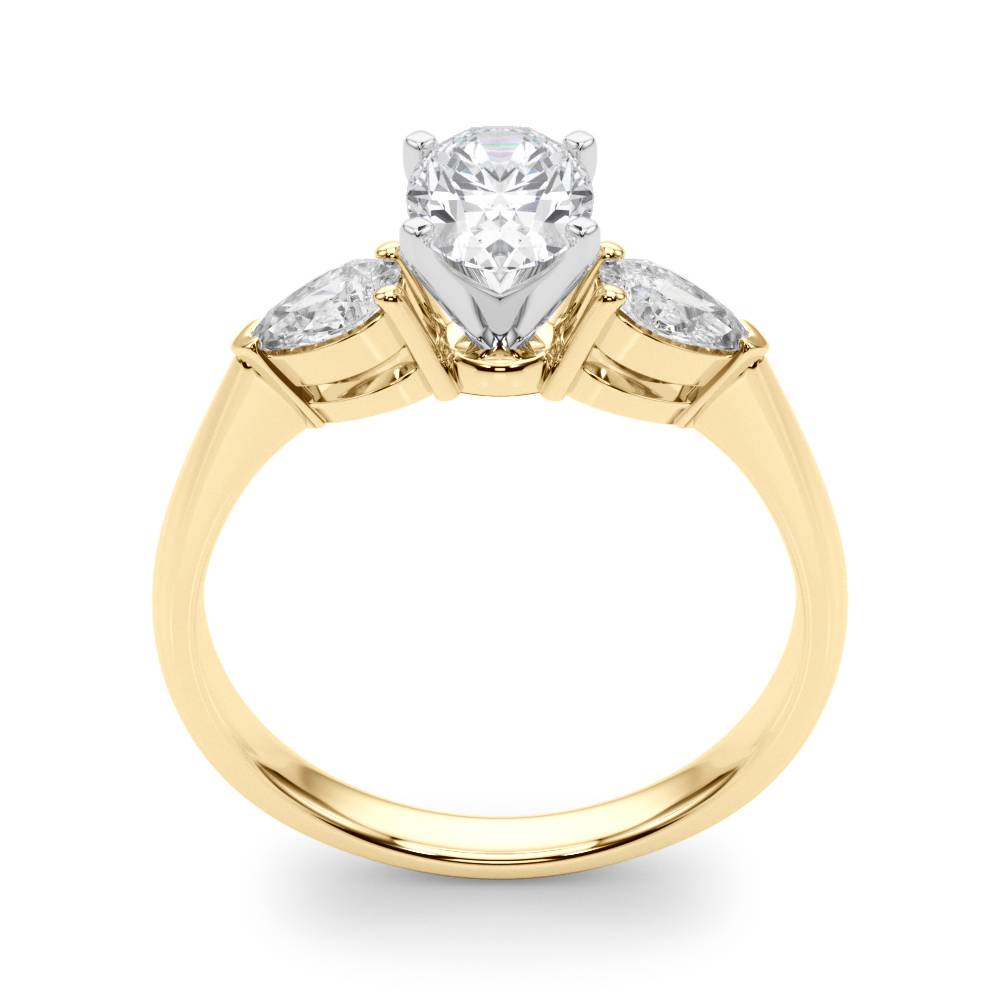 Held Blessing lab-grown diamond three-stone engagement ring, 14k yellow gold#Color_Yellow Gold