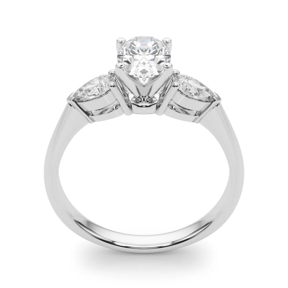Held Blessing lab-grown diamond three-stone engagement ring, 14k white gold or platinum#Color_White Gold|Platinum