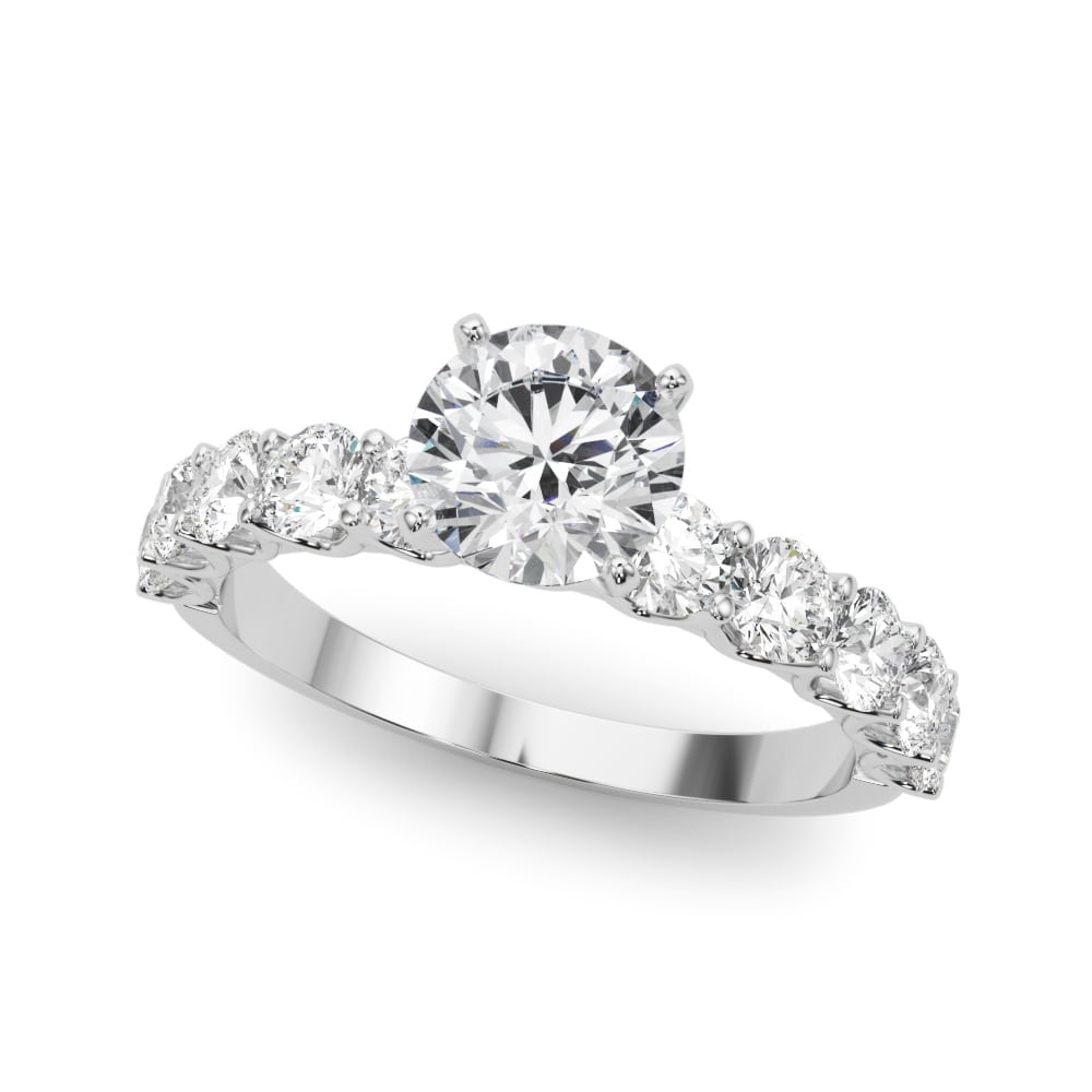 Cathedral Dawn lab-grown diamond cathedral engagement ring, 14k white gold or platinum#Color_White Gold|Platinum