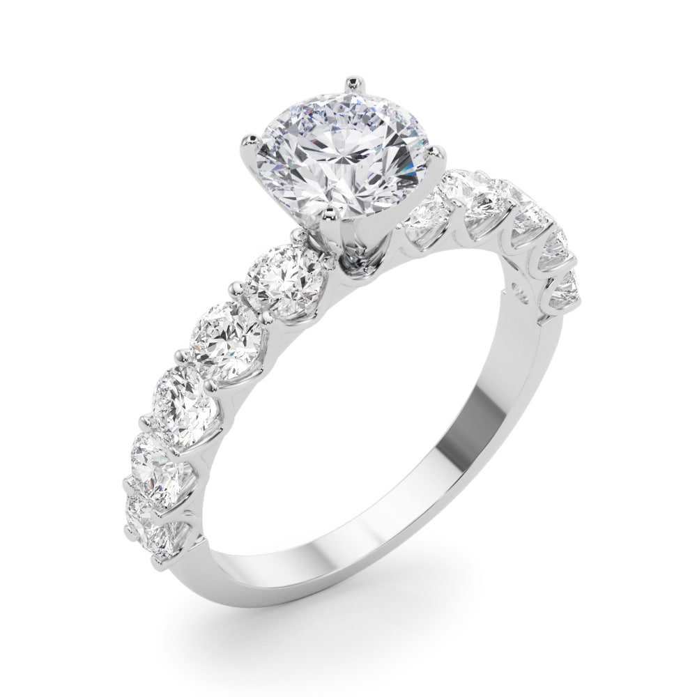Cathedral Dawn lab-grown diamond cathedral engagement ring, 14k white gold or platinum#Color_White Gold|Platinum