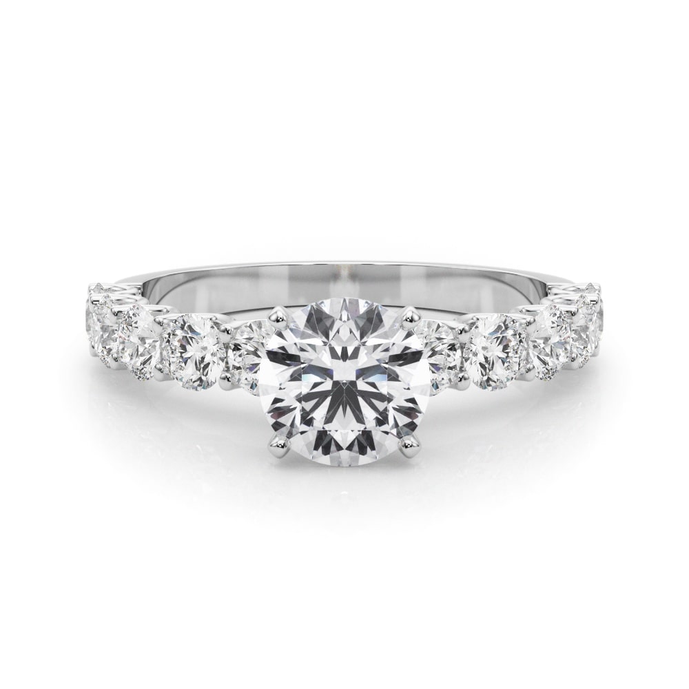 Cathedral Dawn lab-grown diamond cathedral engagement ring, 14k white gold or platinum#Color_White Gold|Platinum