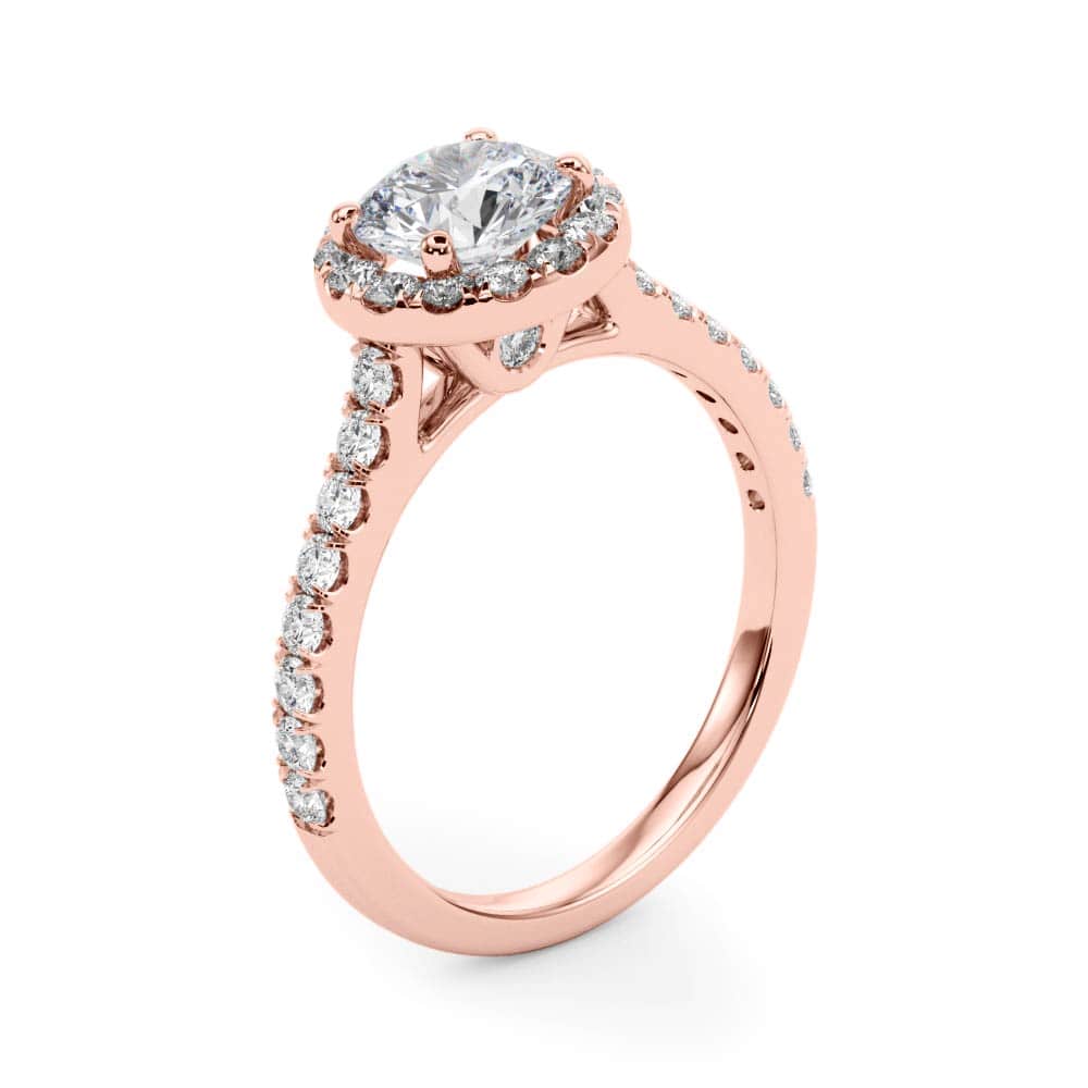 Halo Daybreak lab-grown diamond halo engagement ring, 14k rose gold#Color_Rose Gold