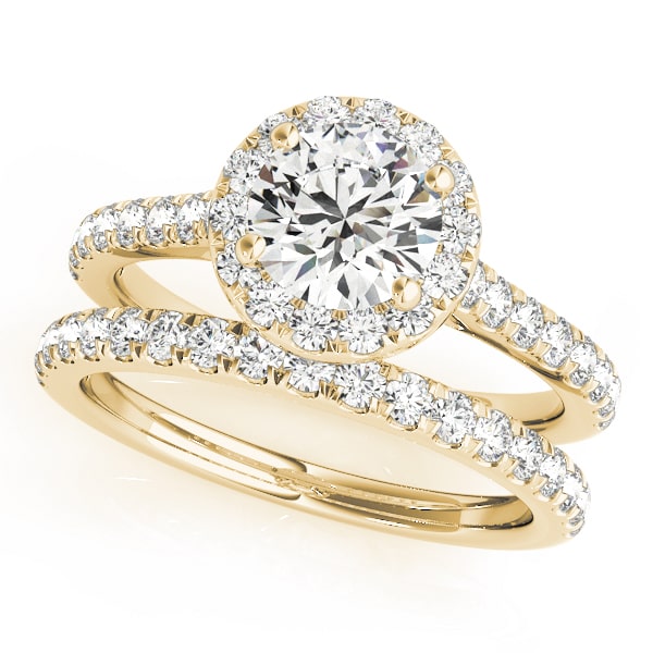 Halo Daybreak lab-grown diamond halo engagement ring, 14k yellow gold#Color_Yellow Gold