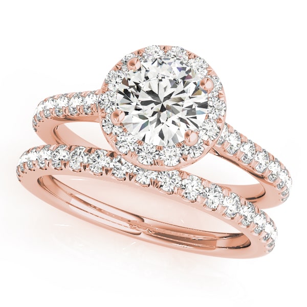 Halo Daybreak lab-grown diamond halo engagement ring, 14k rose gold#Color_Rose Gold