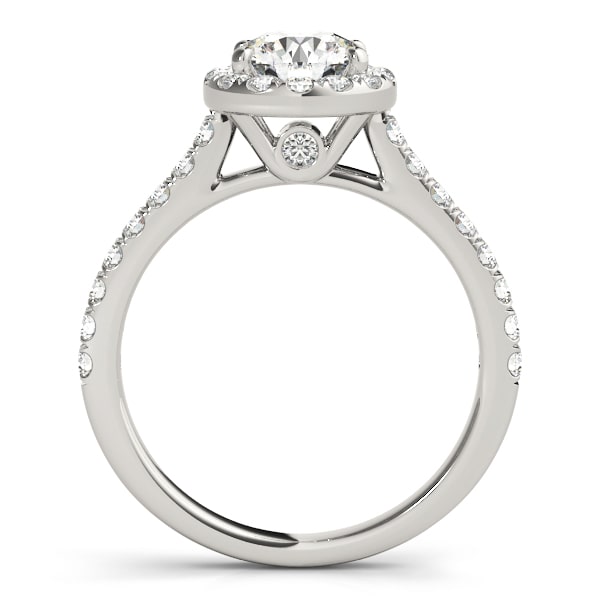 Halo Daybreak lab-grown diamond halo engagement ring, 14k white gold or platinum#Color_White Gold|Platinum